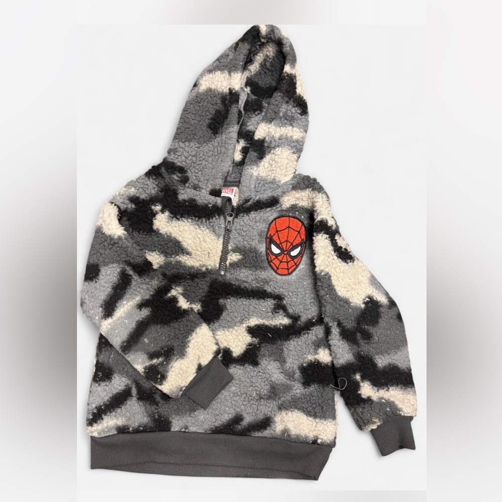 Marvel Spider-Man Fleece Hoodie Black and Gray Kids